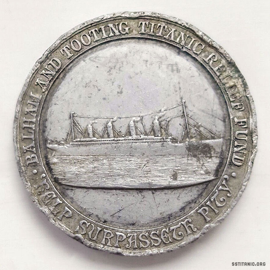 balham tooting relief fund aluminium medal medallion heaver estate titanic 1912