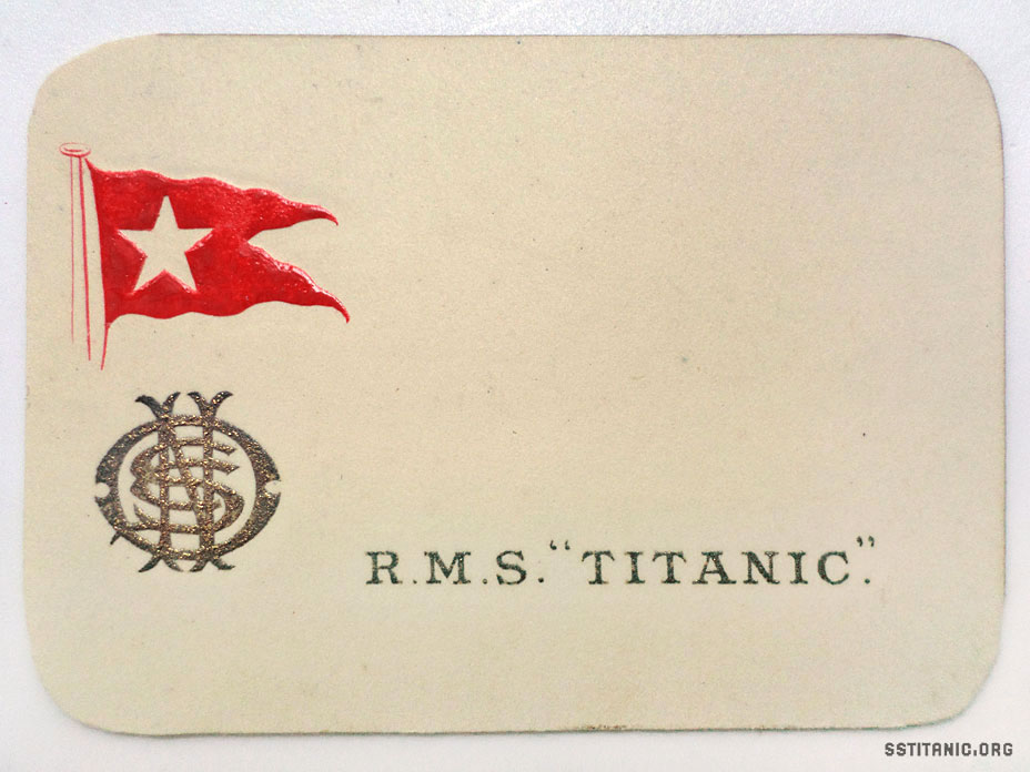 first class menu card piece stationery titanic 1912