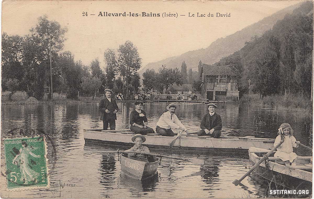 allevard les bains le lac du david postcard titanic 1912