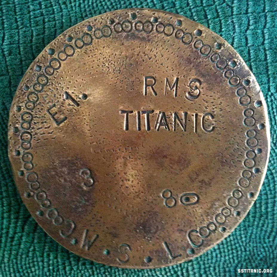 trade token trade bronze brass coin medal game chip titanic 1912