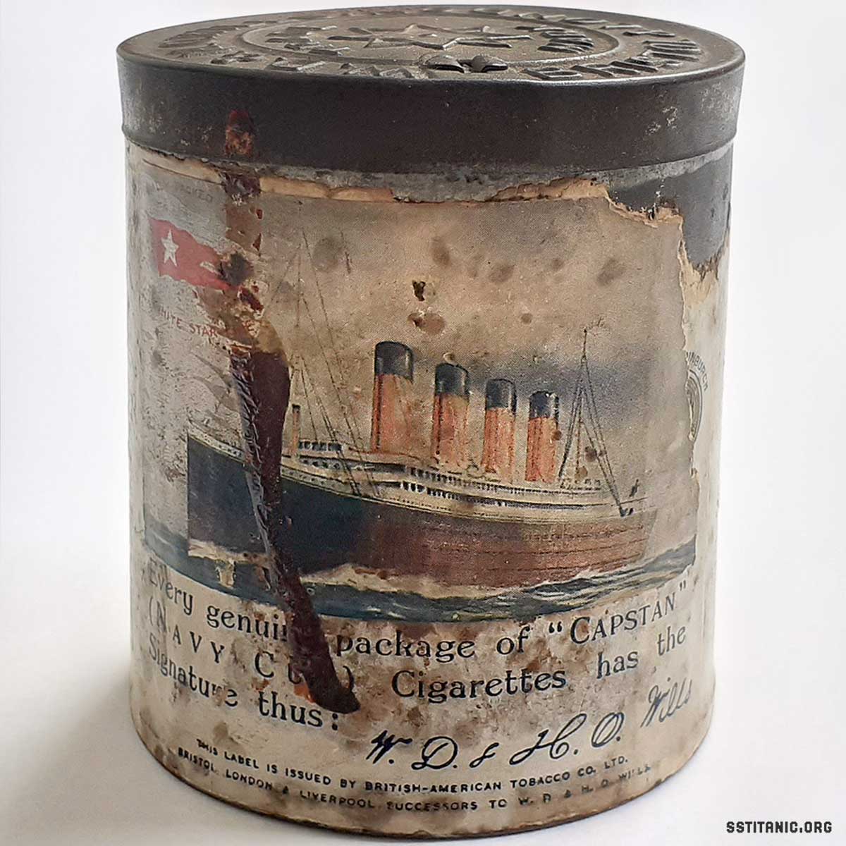 wills capstan navy cut cigarettes tin container titanic 1912